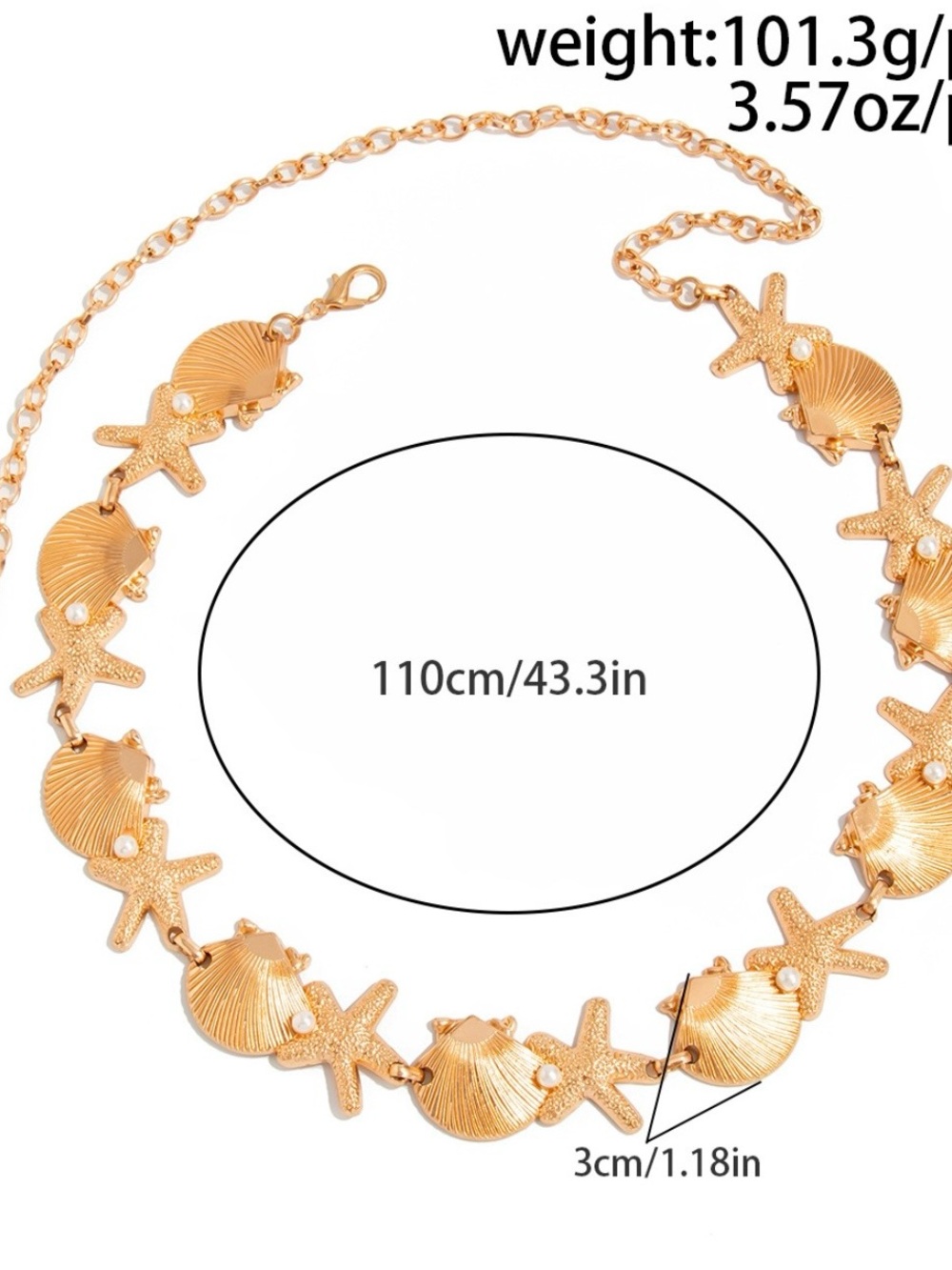 Gold Starfish Shell Waist Chain Beach Body Chain Boho Ocean Summer Jewelry New - Picture 6 of 8